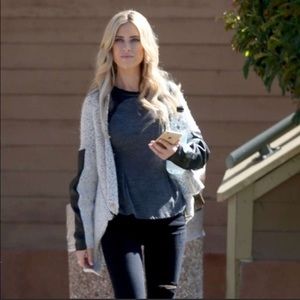 ISO Michael Stars leather sleeve cardigan